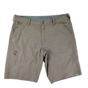 Simms Solarflex Fishing Shorts Men 36 Khaki Tan UPF Performance Technical Hiking
